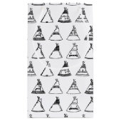Native American Tipi Zents CUSTOM HINTERGRUND FARB Kleine Geschenktüte (Rückseite)