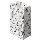 Native American Tipi Zents CUSTOM HINTERGRUND FARB Kleine Geschenktüte (Vorderseite Schrägansicht)