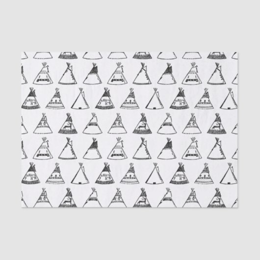 Native American Tipi Zents CUSTOM HINTERGRUND FARB Seidenpapier (Vorderseite)