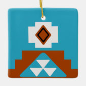 Native American Tribal Inspired Pattern Keramikornament (Vorderseite)