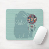 Native American Tribal Spirit Bear Soft Grüntöne Mousepad (Mit Mouse)