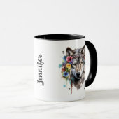 Native American Tribal Wolf Tasse (VorderseiteRechts)