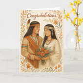 Native American Wedding Gratulation Karte (Gelbe Blume)