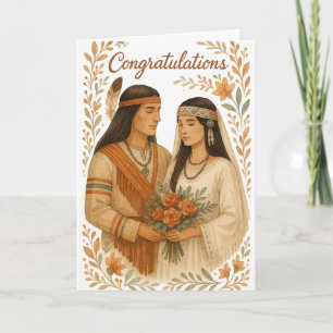 Native American Wedding Gratulation Karte