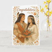 Native American Wedding Gratulation Karte (Gelbe Blume)