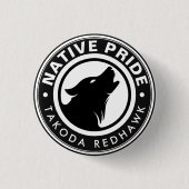 Native American Wolf Logo Personalized Name Button (Vorderseite)