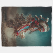 Native American Woman Throw Blanket Fleecedecke (Vorderseite (Horizontal))