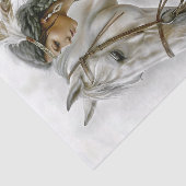 Native American Woman & White Horse Decoupage Seidenpapier (Ausschnitt)