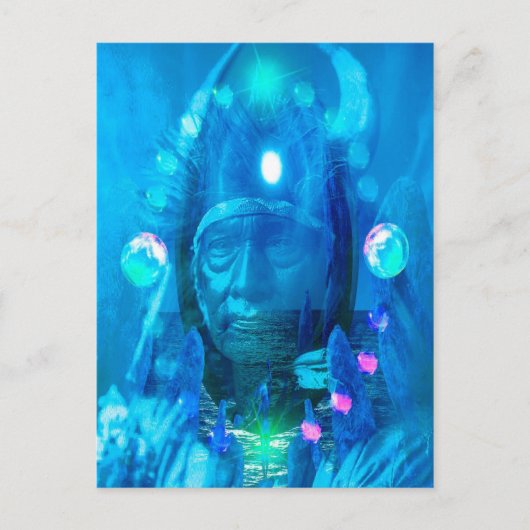 Native American Zauberer Postkarte (Vorderseite)