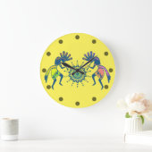 Native Americans Culture - Sun Dancing Kokopelli 5 Große Wanduhr (Zuhause)
