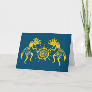 Native Americans Culture - Sun Dancing Kokopelli 6 Karte