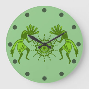 Native Americans Culture - Sun Dancing Kokopelli 7 Große Wanduhr