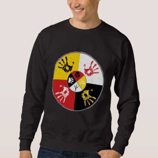 Native Americans Medicine Wheel MMIW Hand Sweatshirt (Vorderseite)