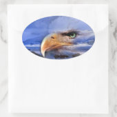 NATIVE AMERIKANER / WOLF SPIRIT ART OVALER AUFKLEBER (Tasche)