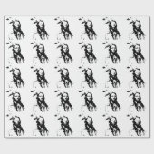 NATIVE AMERIKANISCHE CHIEF CRAZY HORSE IN SCHWARZ  GESCHENKPAPIER (Flach)