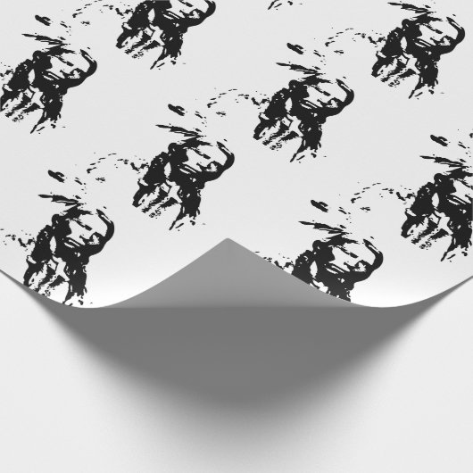 NATIVE AMERIKANISCHE CHIEF CRAZY HORSE IN SCHWARZ GESCHENKPAPIER (Ecke)