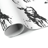 NATIVE AMERIKANISCHE CHIEF CRAZY HORSE IN SCHWARZ  GESCHENKPAPIER (Rolleneckpunkt)