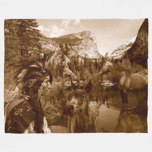 NATIVE AMERIKANISCHE FLEECEDECKE (Vorderseite (Horizontal))