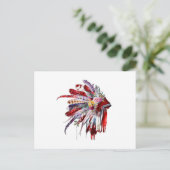 Native amerikanische Ureinwohner Blume mit Silhoue Postkarte (Stehend Vorderseite)