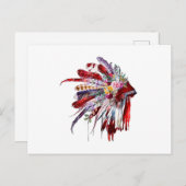 Native amerikanische Ureinwohner Blume mit Silhoue Postkarte (Vorne/Hinten)
