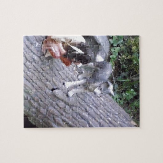 Native Amerikanische Ureinwohner Boy mit Wolf-Imag Puzzle (Horizontal)