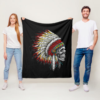 Native Amerikanische Ureinwohner Chief Skull Motor Fleecedecke