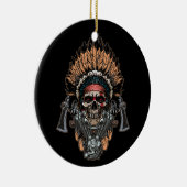 Native Amerikanische Ureinwohner Chief Skull Motor Keramik Ornament (Rechts)
