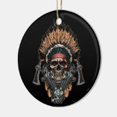 Native Amerikanische Ureinwohner Chief Skull Motor Keramik Ornament (Links)