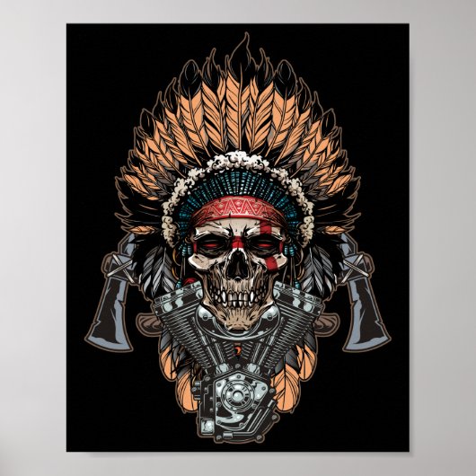 Native Amerikanische Ureinwohner Chief Skull Motor Poster (Vorne)
