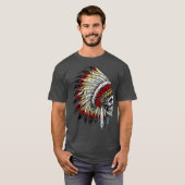 Native Amerikanische Ureinwohner Chief Skull Motor T-Shirt (Vorne ganz)