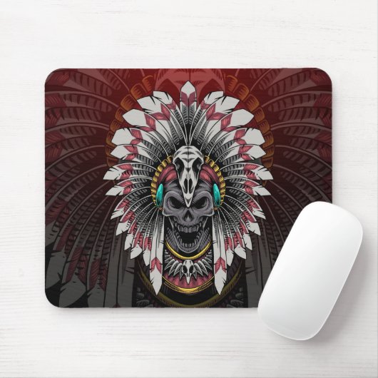 Native Amerikanische Ureinwohner Chief Skull Mousepad (Mit Mouse)