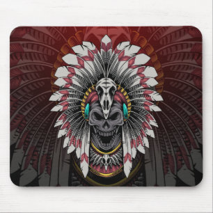 Native Amerikanische Ureinwohner Chief Skull Mousepad