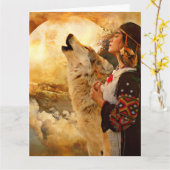 NATIVE AMERIKANISCHE UREINWOHNER FRAU GEBURTSTAG G KARTE (Gelbe Blume)