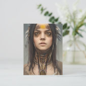 NATIVE AMERIKANISCHE UREINWOHNER HÜBSCH YOUNG FRAM POSTKARTE (Stehend Vorderseite)