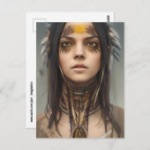 NATIVE AMERIKANISCHE UREINWOHNER HÜBSCH YOUNG FRAM POSTKARTE (Vorne/Hinten)