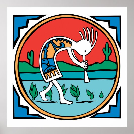 Native Amerikanische Ureinwohner Kokopelli Poster (Vorne)