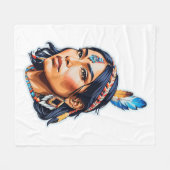 Native Amerikanische Ureinwohner Lady Fleecedecke (Vorderseite (Horizontal))