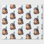 Native Amerikanische Ureinwohner Lady Geschenkpapier (Flach)