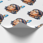 Native Amerikanische Ureinwohner Lady Geschenkpapier (Ecke)