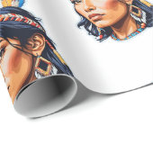 Native Amerikanische Ureinwohner Lady Geschenkpapier (Rolleneckpunkt)