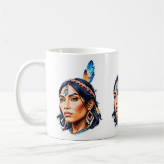 Native Amerikanische Ureinwohner Lady Kaffeetasse