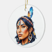 Native Amerikanische Ureinwohner Lady Keramik Ornament (Links)