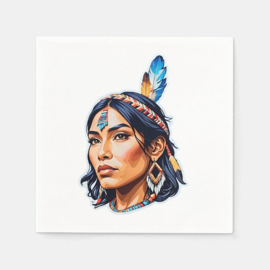 Native Amerikanische Ureinwohner Lady Serviette (Vorderseite)