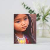 NATIVE AMERIKANISCHE UREINWOHNER LITTLE GIRL ART P POSTKARTE (Stehend Vorderseite)