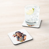 Native Amerikanische Ureinwohner Man Getränkeuntersetzer (Rechte Seite)