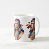 Native Amerikanische Ureinwohner Man Kaffeetasse (VorderseiteRechts)
