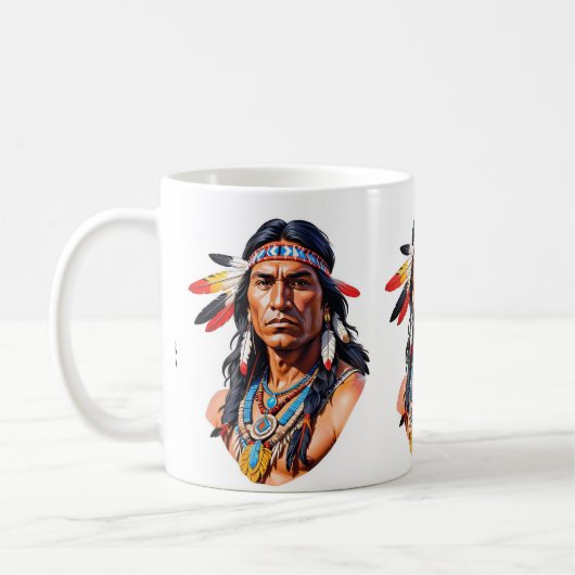 Native Amerikanische Ureinwohner Man Kaffeetasse (Links)