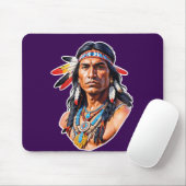 Native Amerikanische Ureinwohner Man Mousepad (Mit Mouse)