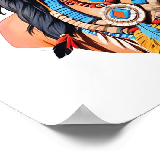 Native Amerikanische Ureinwohner Man Poster (Ecke)