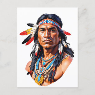 Native Amerikanische Ureinwohner Man Postkarte